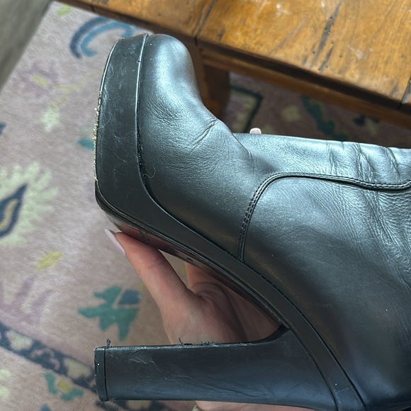 Yves Saint Laurent Black Leather Ankle Boots - Picture 8 of 11